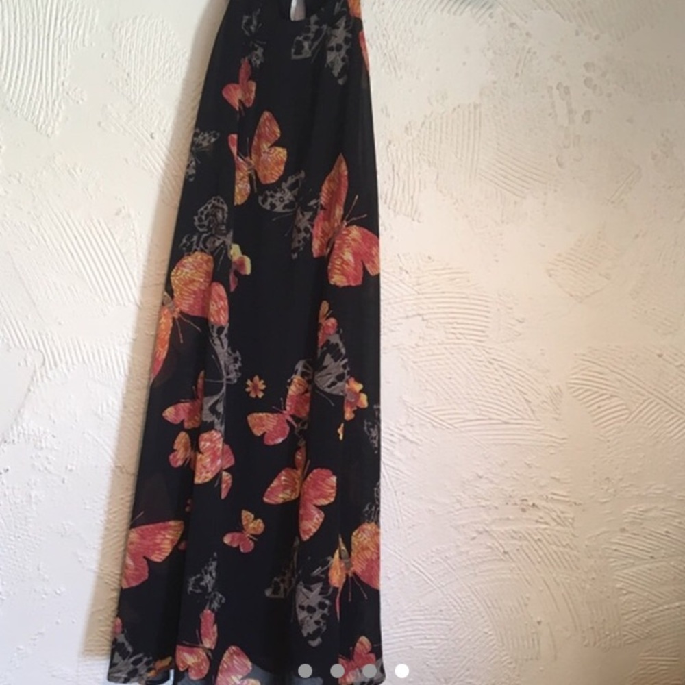 Black multicolored sleeveless butterfly blouse - Picture 4 of 4